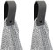 Handles and more - 2 x Handtuchhaken magnetisch - Dunkelgrau - 2,5 x 7,4 cm - inkl. Befestigungsmaterial - Handtuchhalter aus echtem Leder - Magnetschlaufe für Handtücher & Geschirrtücher - Wandhaken