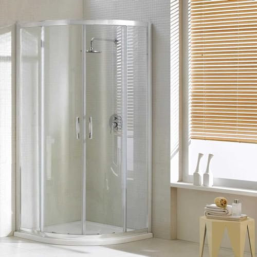 Box Doccia Semicircolare 90x90 cm 2 Ante Scorrevoli in Cristallo Trasparente 6mm H198 Odense
