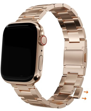 FINESTONE Cinturino in Metallo per Apple Watch - Magnetico in Acciaio Inossidabile per iWatch Ultra/Ultra2 Series 10/9/8/7/6/5/4/SE, Nessun Attrezzo Necessario