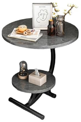 Xumh2024-3 Couchtisch Kaffeetisch Sofa Beistelltisch Sideboard Schlichter Nachttisch Kleiner Couchtisch Kleiner Tisch Schlafzimmer Kleiner Runder Tisch Sofatisch für Wohnzimmer(Grigio)