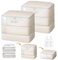 DIMJ Sac de Compression - Housse de Rangement Vetement Couette avec Poignées Renforcées, Organisateur D'auto-Compression pour Couettes, Vêtements, Oreillers, Linge de Lit, Écharpes, Lot de 2 (Beige)
