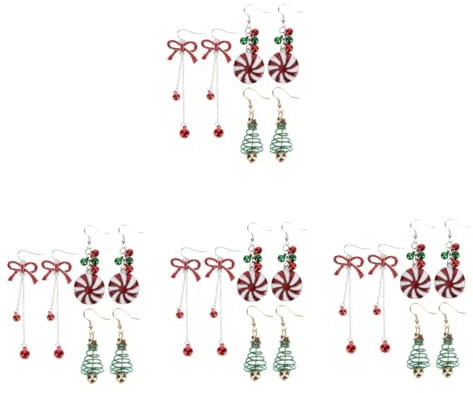 GALPADA 12 Paare Weihnachtsohrringe festlicher Schleifenohrring weihnachtliche Creolen Ohrringe im Trend weihnachts ohrringe christmas ohrringe Damenohrringe Tropfenohrringe Legierung