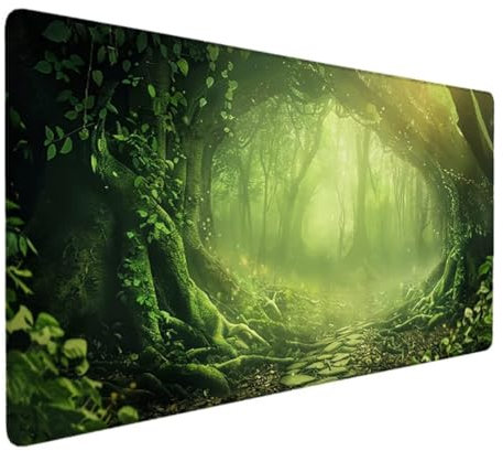 Tapis de Souris XXL 1200 x 600mm, Tapis de Souris de jeu, Sous main Bureau en Tissu, Base Antidérapante, Haute Précision et Vitesse Tapis de Souris, pour Claviers Tapis de Bureau Vert (Arbre) 2-M