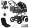 Bergsteiger Nizza 3 in 1 Kinderwagen, Kombikinderwagen Komplettset, Babywanne & Buggy Sportsitz inklusive, Auto-Babyschale & Isofix Station optional