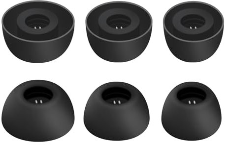 Chofit Ear Caps Cover Compatible with Huawei Freebuds 6i/5i Eartips, Soft Silicone Replacement in-Ear Ear Tips Earbuds Cushions Tip Covers for Huawei Freebuds 6i/5i/4i, 3 Sizes 3 Pairs (Black)