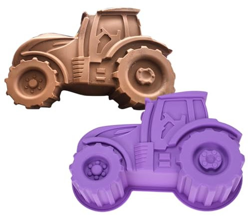 Silikon-Kuchenform, Traktorform, wiederverwendbare Kuchenform, mit hochwertigem Silikon und lustigem Traktor-Design, 27 x 16,5 cm, für Schokolade, Süßigkeiten, Kuchen