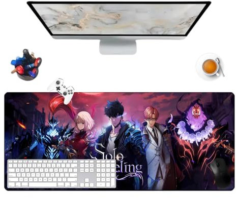 Solo Leveling Pretty Anime Mauspad für Büro, rutschsicher, strukturierte Oberfläche, 900 x 400 x 3 mm, für Computer, Gamer-Büro, Zuhause und Laptops (1)