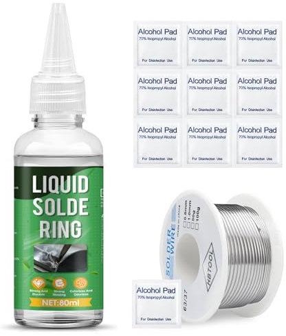 Flussante per Saldatura a Stagno, Flux Saldatura, No Clean Pasta Saldante Stagno Liquido, 50g Stagno per Saldare, Adatto per BGA, IC, CPU, PCB, SMD, Riparazione di Elettrodomestici, 80ml