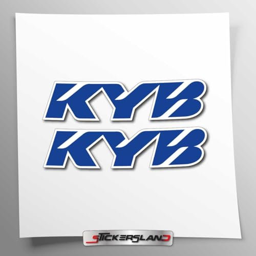 Kit adesivi compatibile con forcelle KYB | adesivi per moto forcella | Vinile Adesivo FACILE APPLICAZIONE Stampa UV | Stickersland® (Blu Stampa)