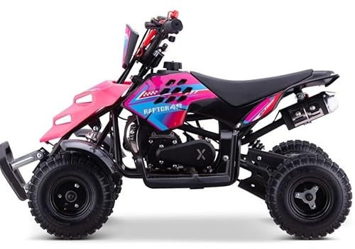 R4 - Mini quad per bambini a benzina, 49 cc, colore: rosa, bambini dai 4 ai 10 anni