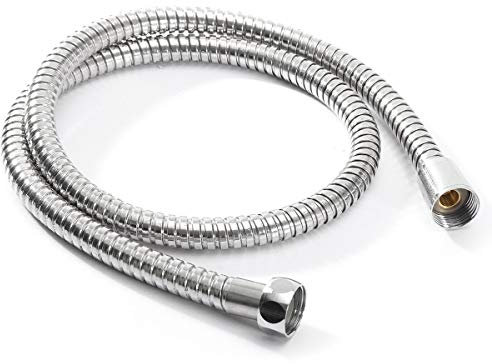 Janmobrian Duschschlauch,Brauseschlauch G1 / 2 Zoll Flexible Brauseschlauch 1m / 1.5m / 2m Heizung Schläuche Edelstahl-Chrom-Badezimmer-Wasserkopf Showerhead Rohr(1m)