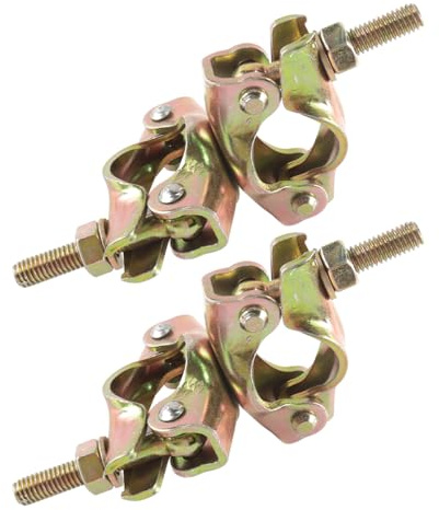 Hoite 2 PCS Swivel Coupling Scaffolding 48 X 48 Mm with Collar Nut Scaffolding Clamp 360° for Attaching Anchor Rod