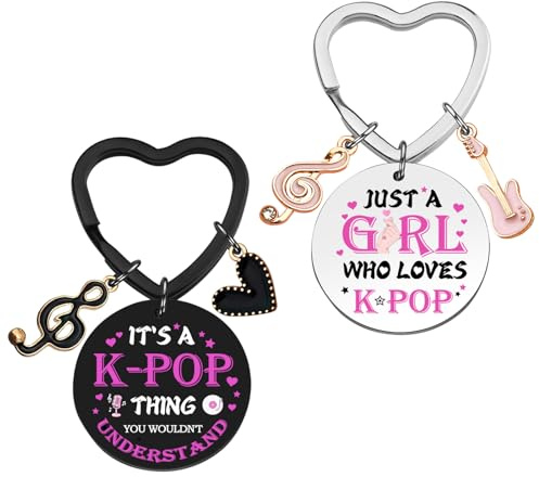 Lot de 2 porte-clés Kpop, décorations de fête d'anniversaire exquises, cadeaux pour adolescentes et femmes passionnées de musique, à accrocher à un sac à dos, pour protéger vos clés