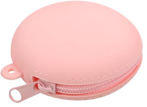 Amosfun Porte-Monnaie Rond en Silicone 100% Souple, Mini Paquet à Main Porte-clés Multifonction pour Pièces et Écouteurs, Petit Porte-Monnaie Animal Portable pour Garçon et Filles