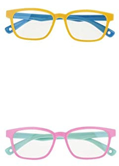 Fxzqgnh Lot de 2 Paires de Lunettes pour Enfants, Filtre Lumière Bleue, Flexibles, Unisexes