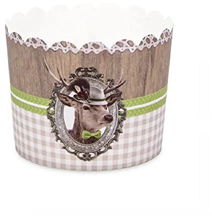 Städter Cupcake-Backform Platzhirsch ø 6/7 cm/Höhe 5,5 cm Grün Maxi 12 Stück