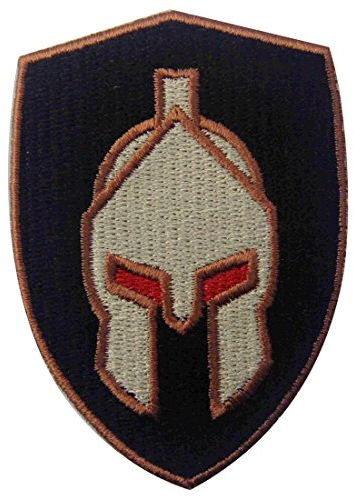 Aufnäher/Bügelbild, Motiv: Spartanischer Kampfhelm, bestickt