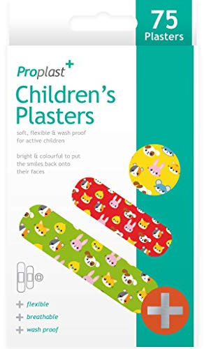 75pc Padded Proplast Children's Kids Wash Proof Plaster Set Band Aids Sterile