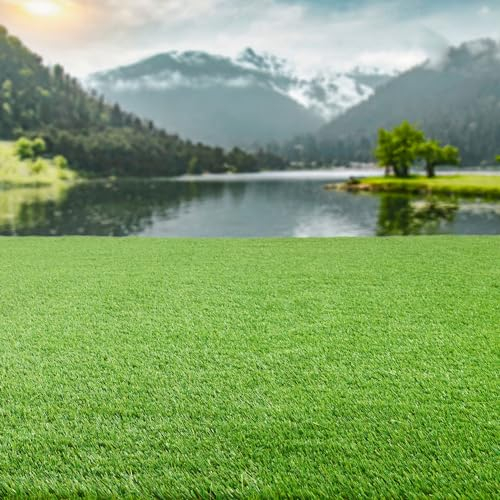 Steffensmeier Kunstrasen Highland | Sonnenstunden: 25.000 | 35 mm | Outdoor | Meterware | wasserfest | Grün, Größe: 400x150 cm