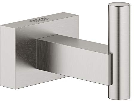 GROHE Essentials Cube | Badaccessoires - Bademantelhaken | Verdeckte Befestigung | supersteel | 40511DC1