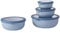 Mepal - Cirqula Multi Bowl Set of 4 Round Nordic Blue - 350, 750, 1250 and 2250 ml - Can be Used as Storage Jar, Fridge Container, Freezer Container, Microwave Tableware & Serving Bowl with Lid