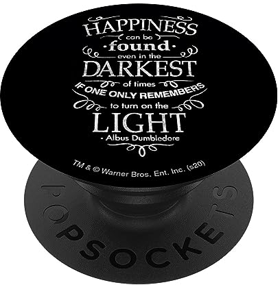 PopSocket : PopGrip Harry Potter Happiness Quote PopSockets Ausziehbarer Sockel und Griff für Handys/Tablets mit Tauschbarem Top