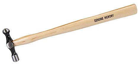 Dapetz ® Hickory Ball Pein Hammer Forged Steel Head Hickory Shaft 4oz (113g) Striking Shaping Objects. Polished and Lacquered Chamfered Striking Face and Ball End