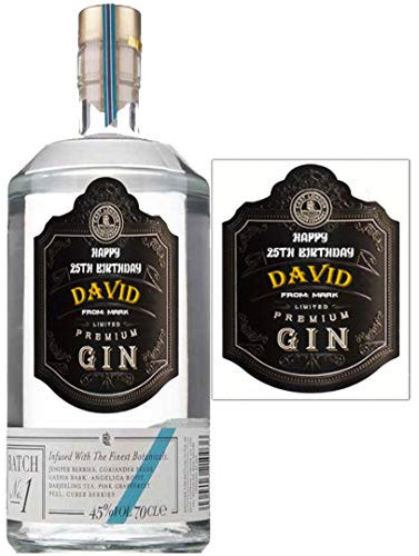 Personalised East London Dry Gin Bottle Label for Birthday Xmas Any Occasion
