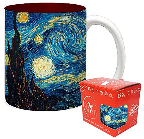 My Custom Style Tazza Interno Marrone#Arte-Notte Stellata, Van Gogh#325ml