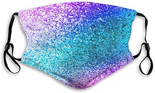 KEROTA Mundschutz mit Filter Glitter Pailletten Punkt gedruckt Staub Gesichtsschutz für Staub Mund Schild Anti-Staub Schild für Kinder Damen und Herren