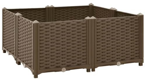 vidaXL Arriate Jardinera Macetero Recipiente Flores Plantas Soporte Jardín Patio Terraza Balcón Decoración Adornos de Polipropileno 80x80x38 cm