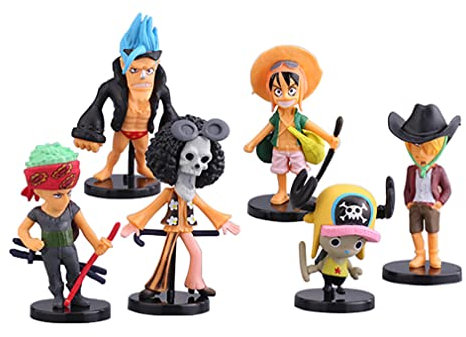 ZKTSRY Anime One Piece Action Figure,6 Pcs One Piece Cake Topper, Action Toys Figures Toy, Cake Topper Birthday cake decoration Anime Ninja theme doll figure