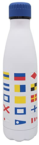 NERTHUS FIH 900 Botella Doble Pared Diseño Banderas 500 ml Acero Inoxidable, Termo Doble Pared para fríos y Calientes