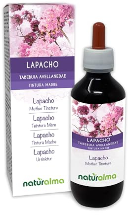 Lapacho o pau d'arco (Tabebuia avellanedae o Tecoma curialis) cortezas Tintura Madre sin alcohol Naturalma - Extracto líquido gotas 200 ml - Complemento alimenticio - Vegano