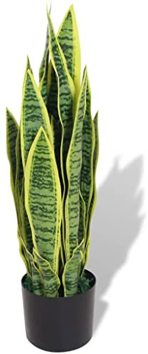 INLIFE Sansevieria - Cáñamo artificial con maceta (65 cm), color verde