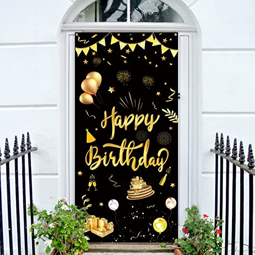 GoldRock Happy Birthday Banner, Happy Birthday Deko Geburtstagsbanner für Kinder Jungen Mädchen Frau Mann,Deko Geburtstag Banner,Geburtstagsdeko Hintergrund,Geburtstagsfeier Dekorationen Banner 185×90