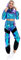 Rave Outfits für Frauen Langarm Glänzend Metallisch Oberteil Top Hoodie Sweatshirt Glitter Hose Disco Tanzhosen Leggings Clubwear Festival 80er Jahre Party Kleidung Set #Holographisch Blau M