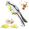 Knoblauchpresse Edelstahl, 2 in 1 Knoblauchpresse Knoblauchpüree und Knoblauchflocken mit Ergonomischem Rutschfestem Griff für Frische Knoblauch-Ingwer-Nuss, Leicht zu Quetschen und zu Reinigen