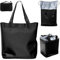 BOJLY Wiederverwendbare Einkaufstasche, groß, Nylon, wasserdicht, faltbar, wiederverwendbar, für Reisen, Einkaufen, Strand, Schwarz, Large