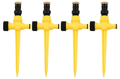 Garten-Rasensprinkler, 4 X für 360° Drehbar Automatisches Bewässerungssystem,Gartensprinkler, 90°-180°-für 360°Adjustable Rasensprenger, Wasser Sprinklersystem Zum Bewässern Von Pflanzen