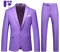 MOGU Herren-Anzug, schmale Passform, 2-teilig, für Abschlussball, Business, Hochzeit, Tanz (Anzugjacke + Hose), Flieder, 48
