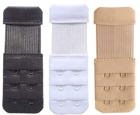 YARBAR Women's Soft Bra Extender 2 Hook Bra Strap Extension Extender, 3 Pieces