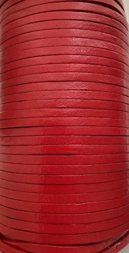 Flat 3mm Quality Real Cows Leather Red Leather Cord Jewellery Making Cord Thread Wire String Thong (2m)