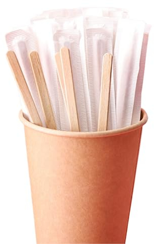 ECO GREVOL 100 Paletinas Cafe Envasadas Individualmente - 11 cm - 100% HIGIENICOS - Cucharillas Cafe - Palitos Café Desechables - Removedor Termo Cafe - Cuchara Camping - Cucharas Desechables