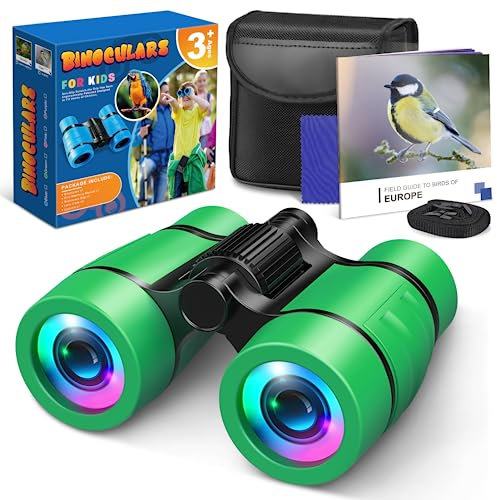 Binoculars Kids, Boys Toys Age 3-9 Year Old Boy Girls Gifts Garden Toys for Boys Girls Kids Toys Age 3 4 5 6 Present for 3-9 Year Old Boy Kids Travel Essentials Outdoor Toys