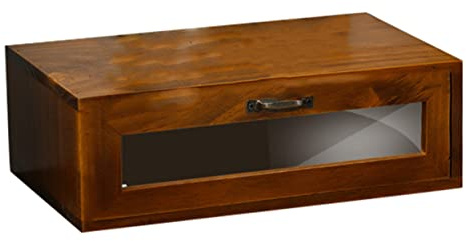 Hemobllo Computer Elevating Rack Desktop Storage Box for Office Workers Vintage Style Wood Acrylic Classified Storage Elevates Monitor Office Desktop Organizer