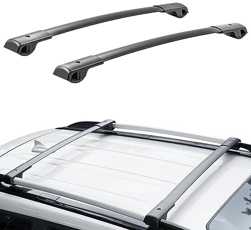 VEVOR Barres de Toit Transversales 2PCs Compatible avec Subaru Forester 2014-2022 Porte-Bagages Voiture en Alu Charge 90,7 kg Galerie de Toit Verrouillable Installation Facile pour Voyage Transport