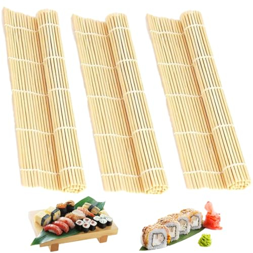 3 Stück Sushi Maker, Sushi Matte, Sushi Set, Sushi, Sushi Set Zum Selber Machen, Bambusmatte Sushi, Sushi Roller, Sushi Rollmatte, Sushi Matte Bambus, Sushi Rolle, Sushi Bambusmatte, Sushimatte