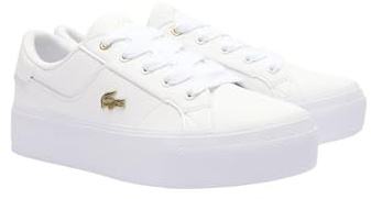Lacoste Ziane Platform 124 2 CFA Men's Low-Top Trainers, Wht Gld 216, 4.5 UK