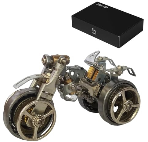 Fabroz 3D Metall Steampunk Puzzle Modell Bausatz, 300 Teile 3D Steampunk Strand-Motorrad Metall Modell, DIY Montage Mechanische Spielzeug-Deko Kreative Geschenk